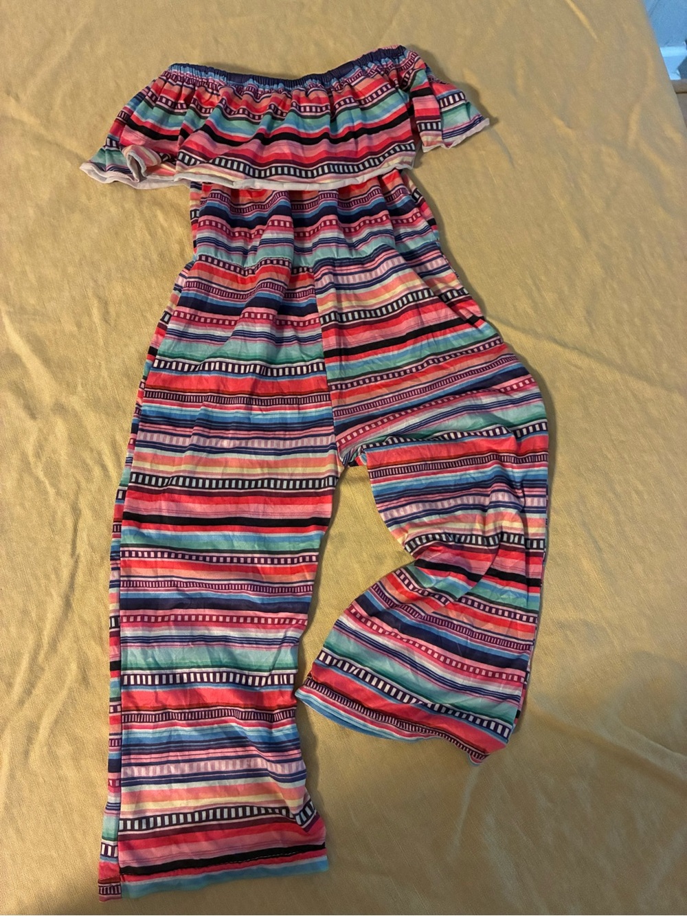 Girl’s 18-24M Striped Jumpsuit